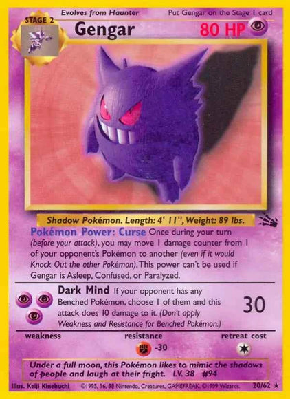Gengar 20/62 Non-Holo