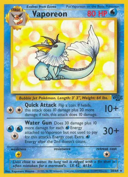 Vaporeon 28/64 Non-Holo